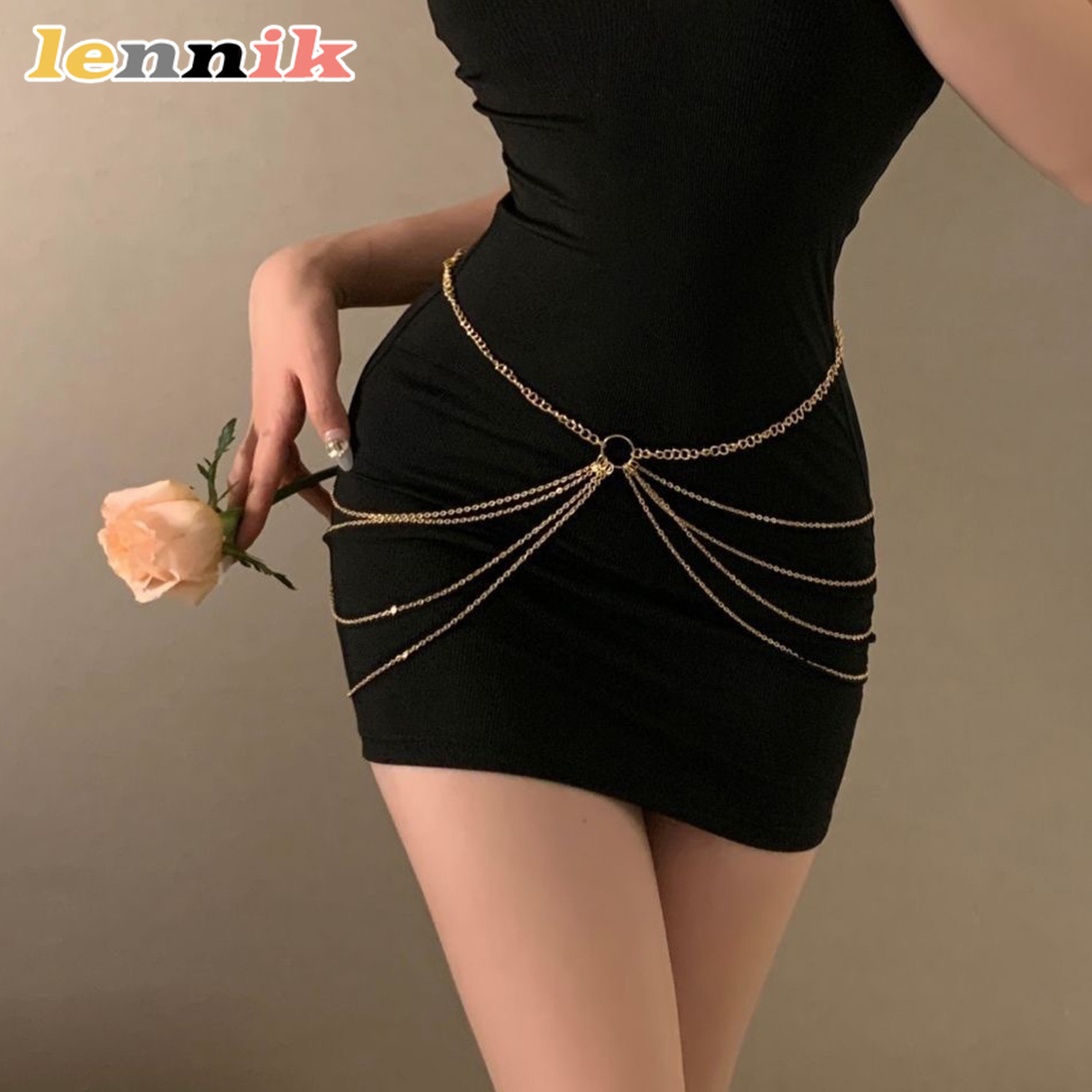 Body Jewelry Chain - LENNIK Tassel Metal Multi-Layer Waist Chain,