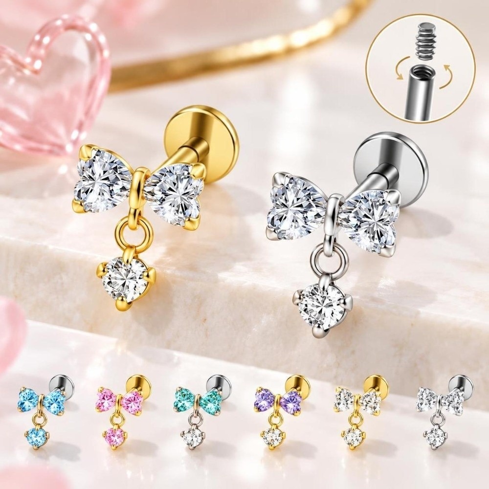 Body Jewelry Cartilage Earrings - G23 Titanium Cartilage Stud Earring Internally