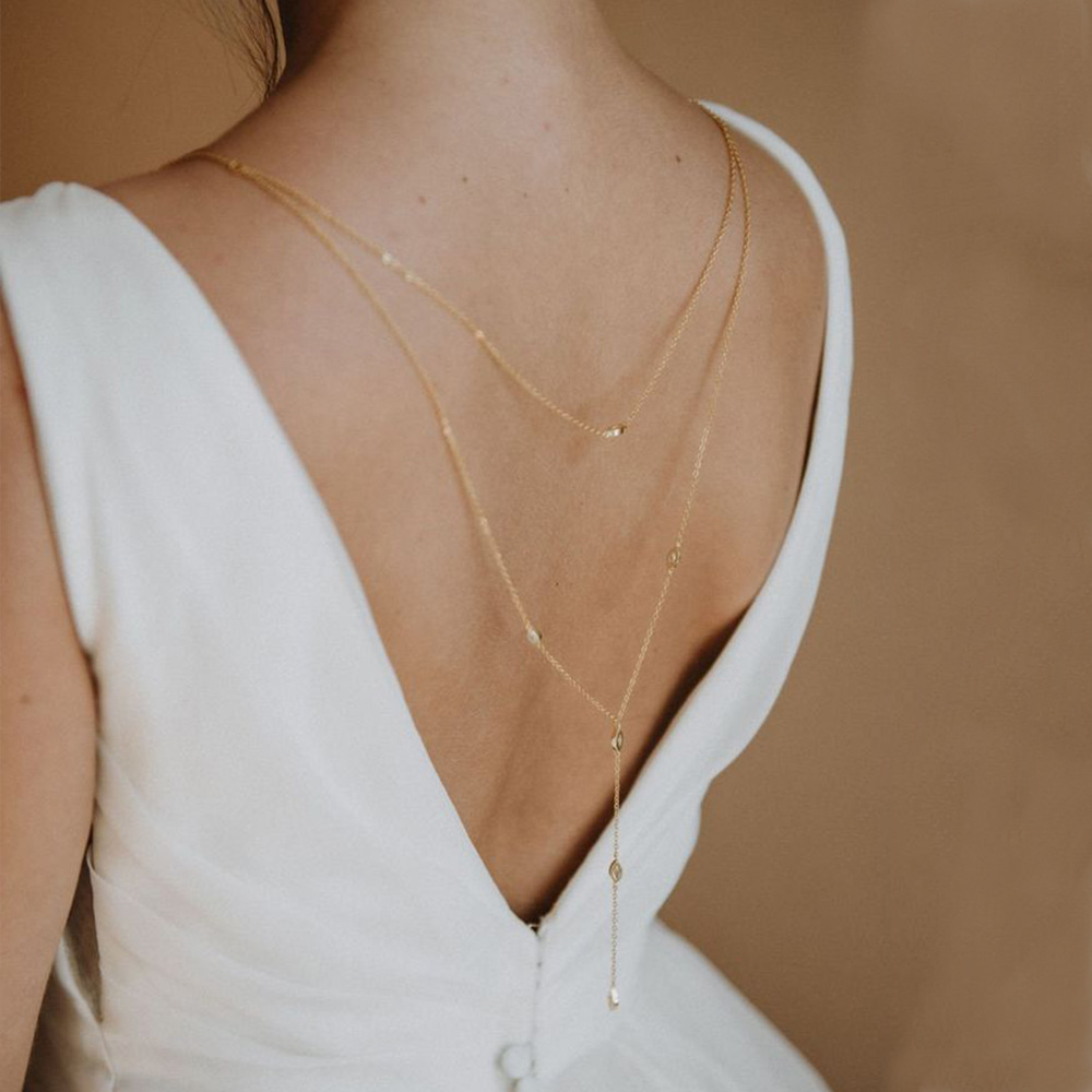 Body Jewelry Back - Gorgeous Bridal Back Chain Drop Handmade