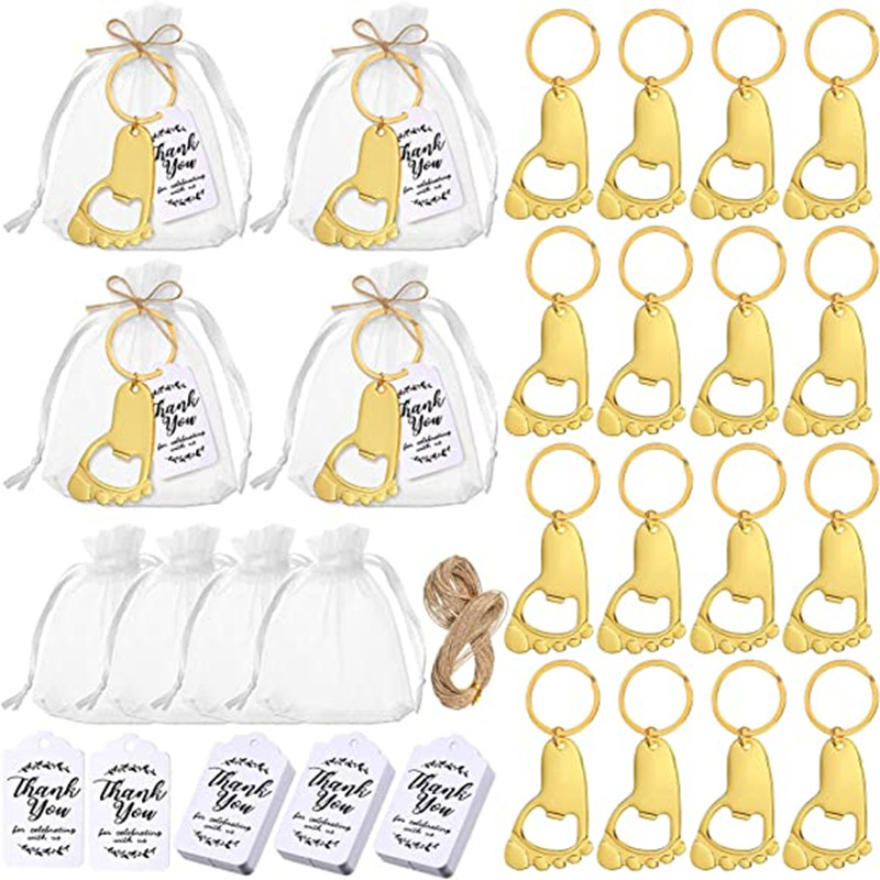Body Jewelry Back - 50-Piece Baby Footprint Key Chain Bottle