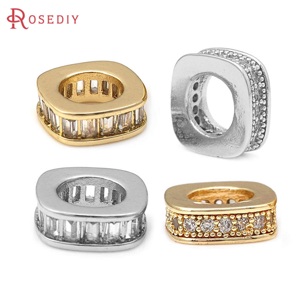 Body Jewelry Diy - Brass and Zircon Square Hexagon Shape