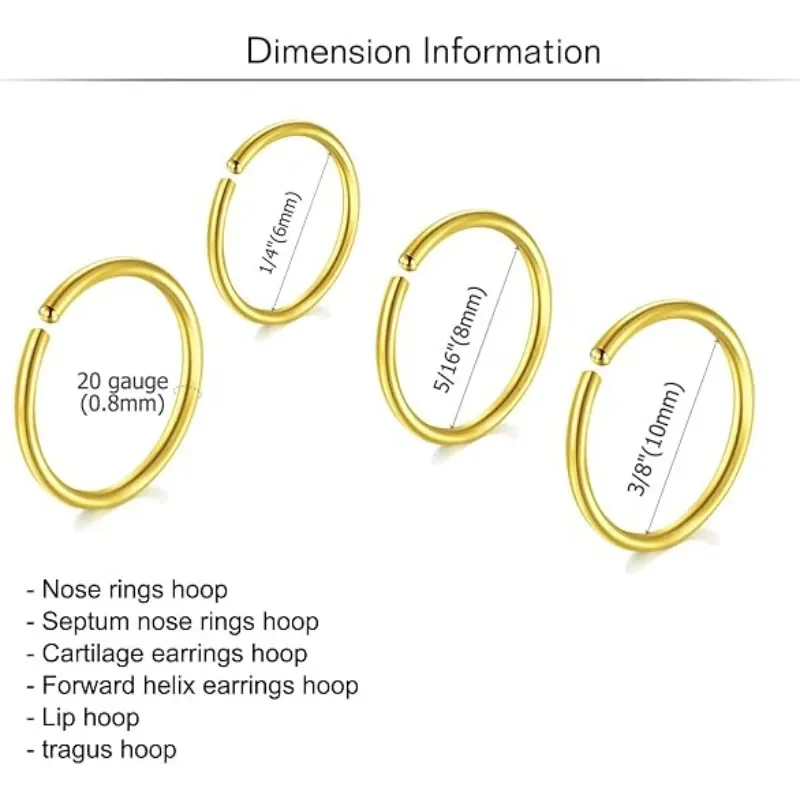 6PCS 20G Stainless Steel Huggi - огляд і ціна Body Jewelry Cartilage Earrings