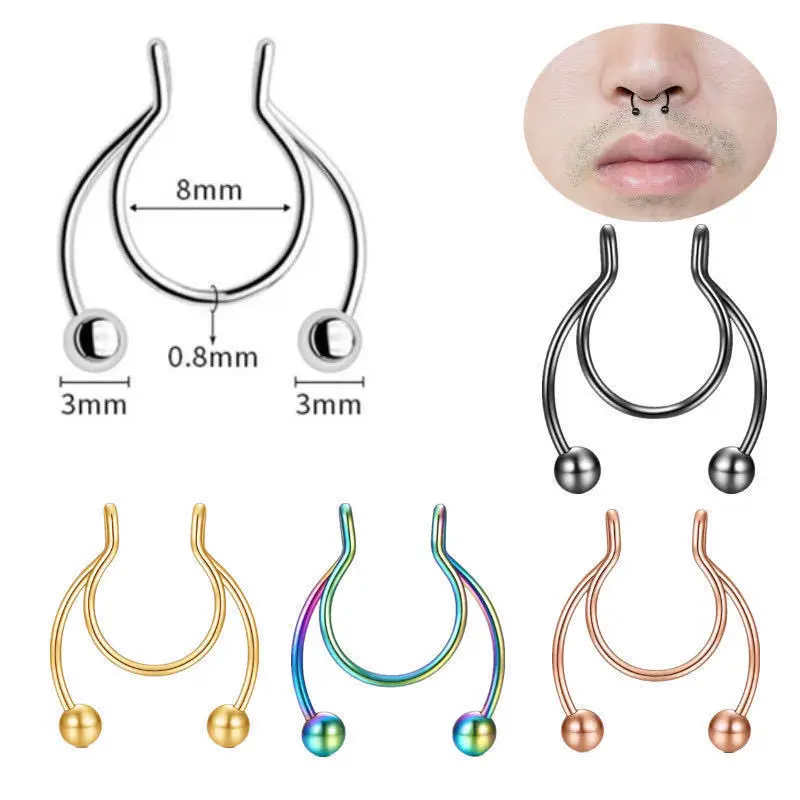 U Shaped Fake Nose Ring Hip Ho - огляд і ціна Body Jewelry Septum