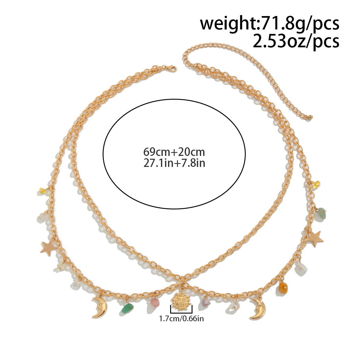 Boho Star Moon Sun Pendant Wai - огляд і ціна Body Jewelry Chain