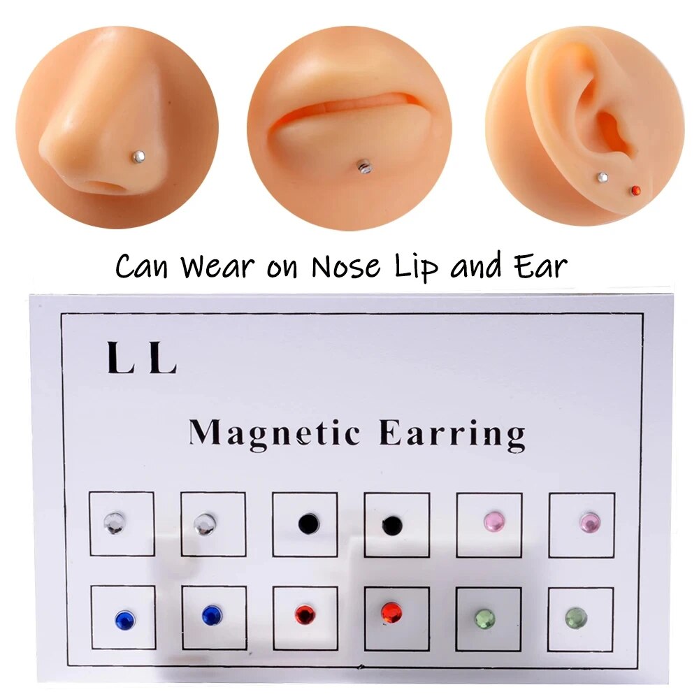 12PCS/Card Fake Cheater Non Pi - огляд і ціна Body Jewelry Cartilage Earrings