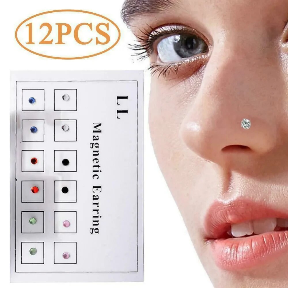 12PCS/Card Fake Cheater Non Pi - огляд і ціна Body Jewelry Cartilage Earrings