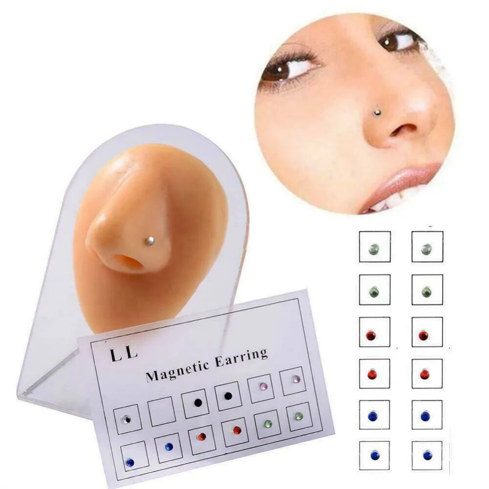 12PCS/Card Fake Cheater Non Pi - огляд і ціна Body Jewelry Cartilage Earrings
