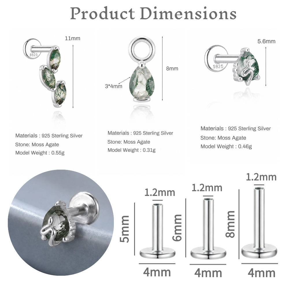 Canner 925 Sterling Silver Mos - огляд і ціна Body Jewelry Cartilage Earrings