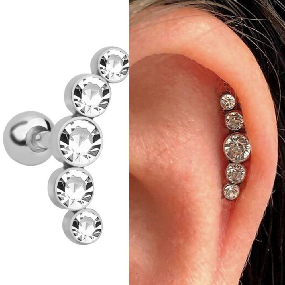 1Pcs Fashion 16G Crystal Gem O - огляд і ціна Body Jewelry Cartilage Earrings