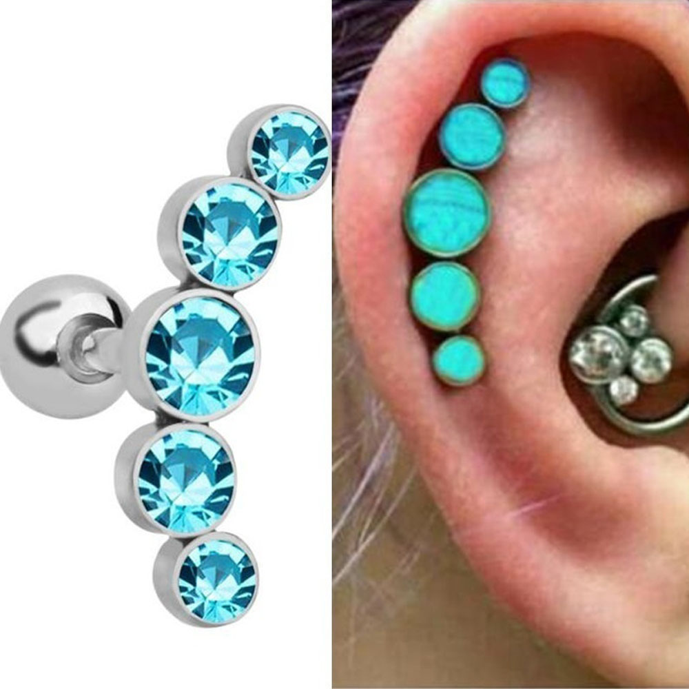 1Pcs Fashion 16G Crystal Gem O - огляд і ціна Body Jewelry Cartilage Earrings