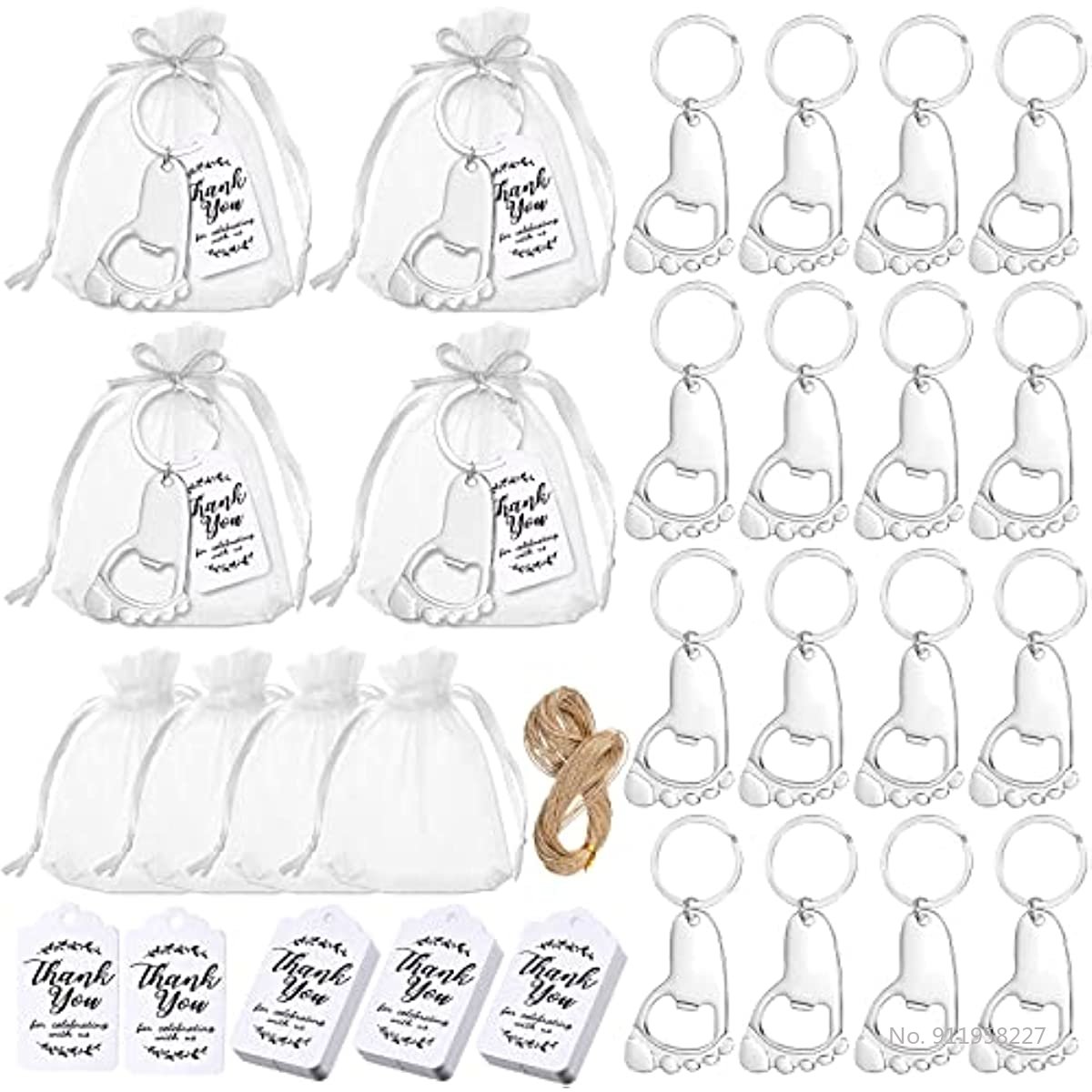 50-Piece Baby Footprint Key Ch - огляд і ціна Body Jewelry Back