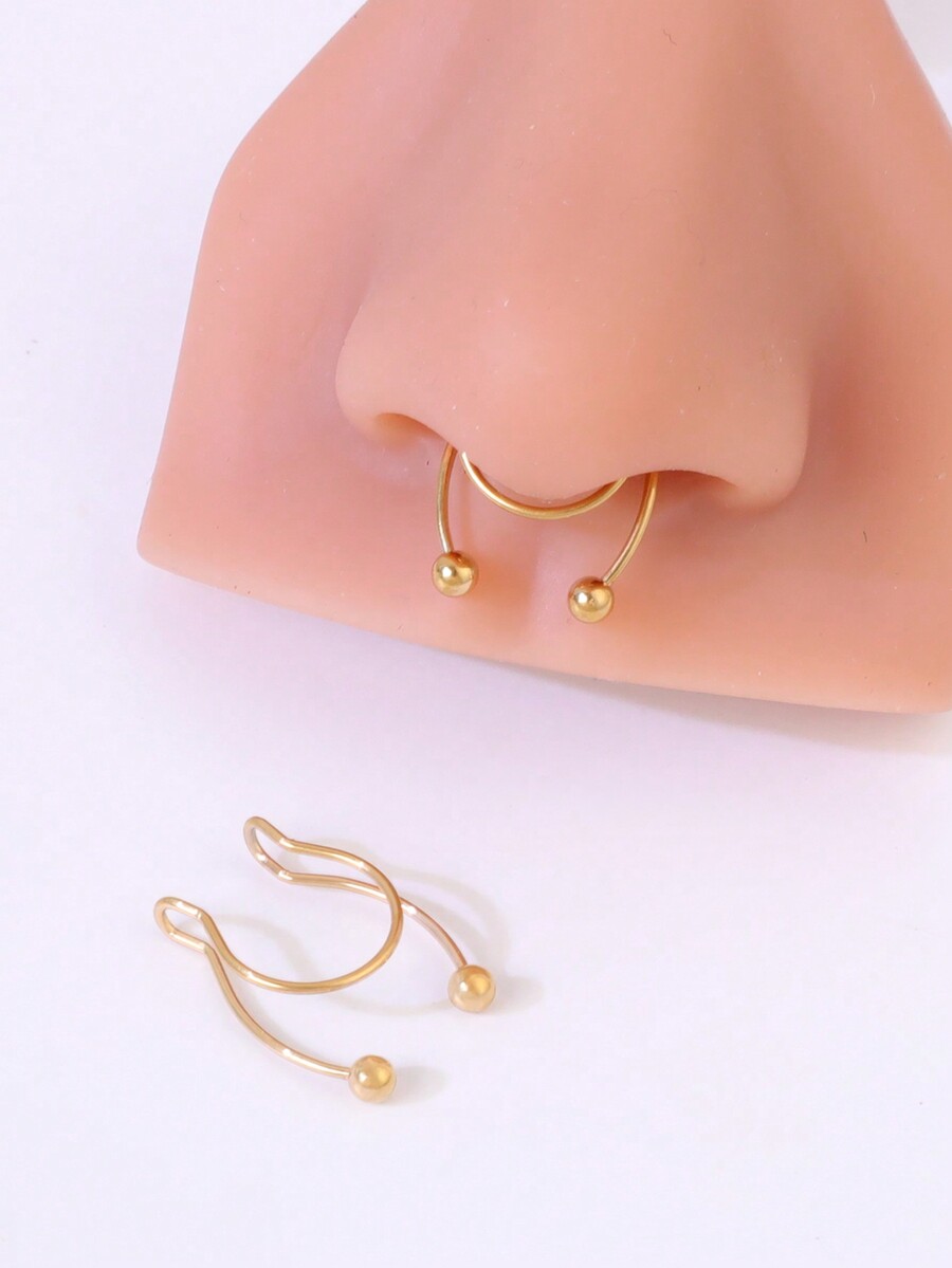 2pcs Alloy Clip-On Septum Hoop - огляд і ціна Body Jewelry Septum