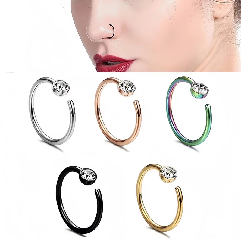 5pcs 18G Nose Rings C-Shaped N - огляд і ціна Body Jewelry Cartilage Earrings