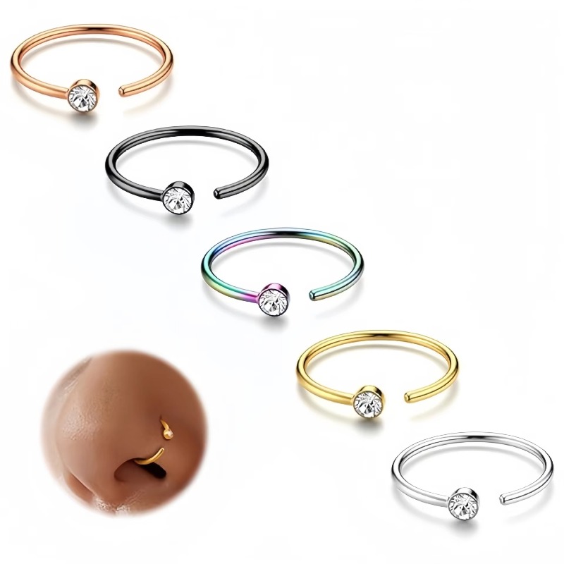 5pcs 18G Nose Rings C-Shaped N - огляд і ціна Body Jewelry Cartilage Earrings