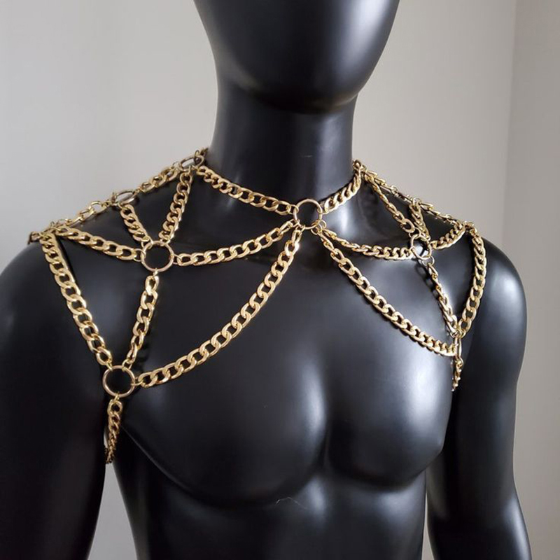 Punk Men Shoulder Body Chain B - огляд і ціна Body Jewelry Back