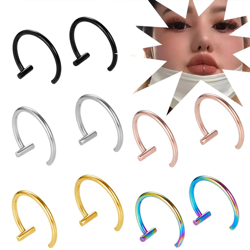18G Surgical Steel Lip Ring Ha - огляд і ціна Body Jewelry Cartilage Earrings