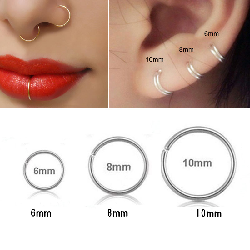 925 silver nose ring lip ring  - огляд і ціна Body Jewelry Cartilage Earrings