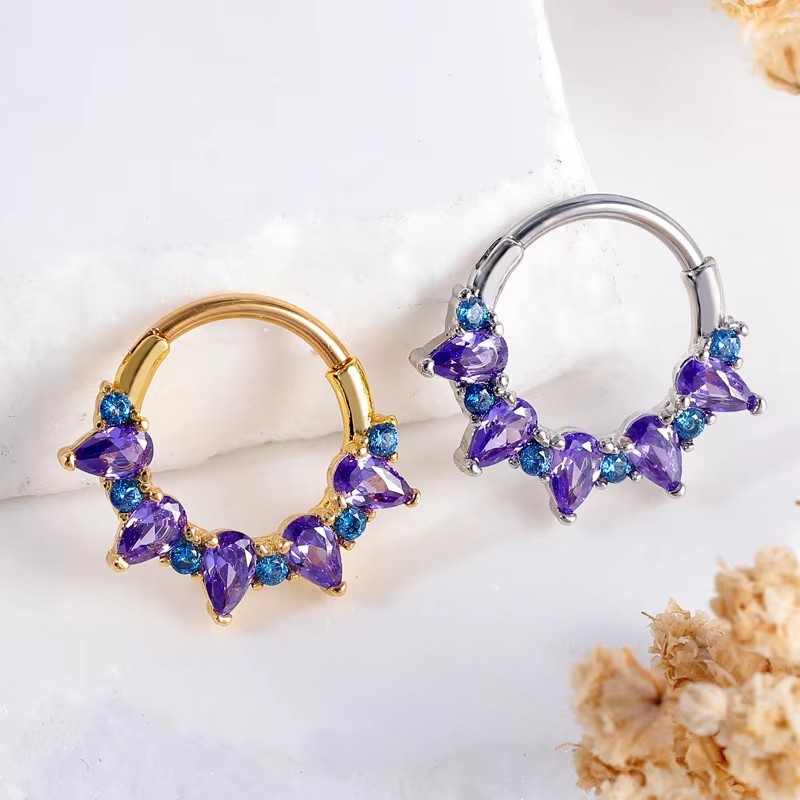 Cubic Zirconia Purple Nose Rin - огляд і ціна Body Jewelry Septum