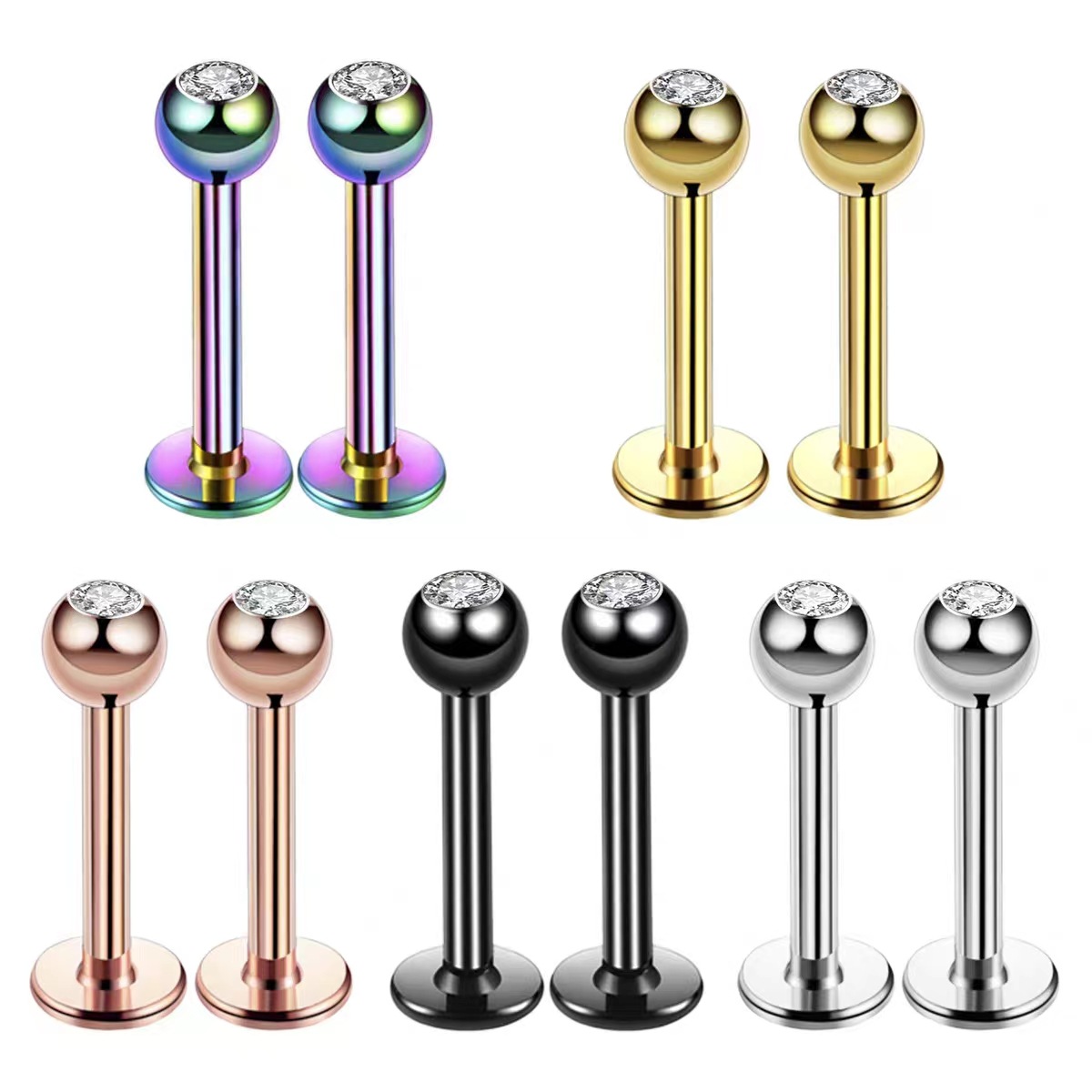 16G Surgical Steel Ball Top CZ - огляд і ціна Body Jewelry Septum