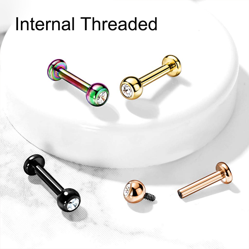 16G Surgical Steel Ball Top CZ - огляд і ціна Body Jewelry Septum
