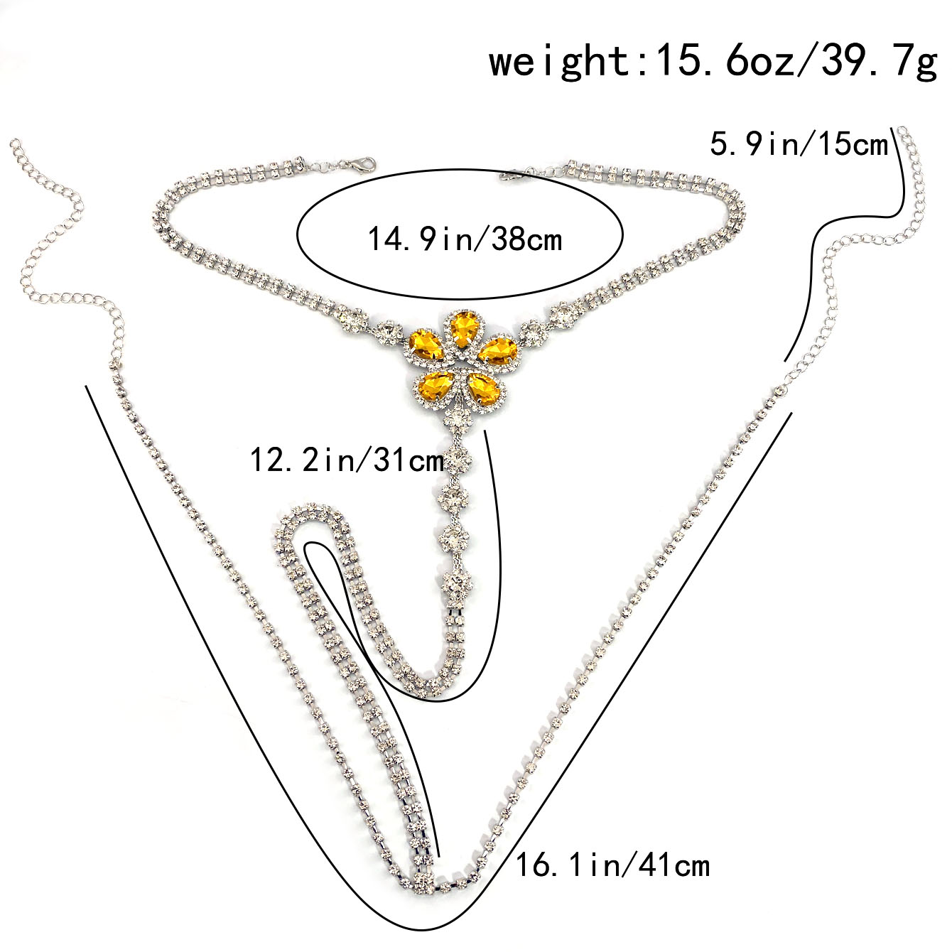 1pc Flower Shaped Sexy Rhinest - огляд і ціна Body Jewelry Chain