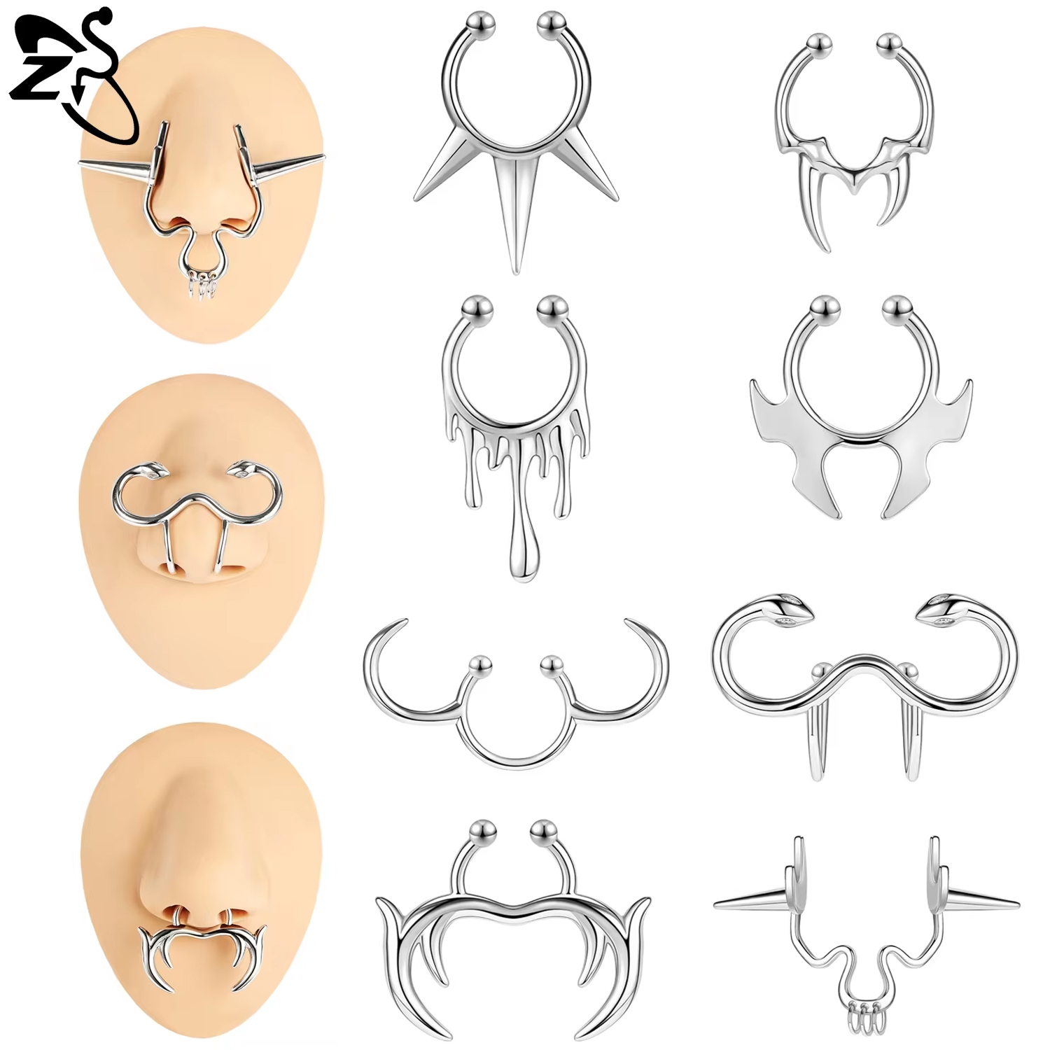 ZS 1 Piece Punk Stlye Fake Sep - огляд і ціна Body Jewelry Septum