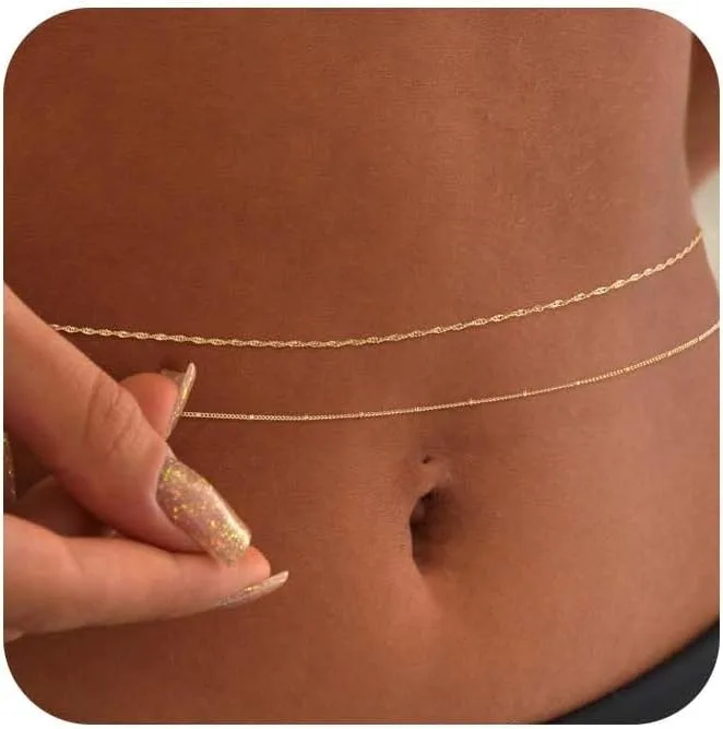 14k Gold Plated 26-33Inch Adju - огляд і ціна Body Jewelry Chain