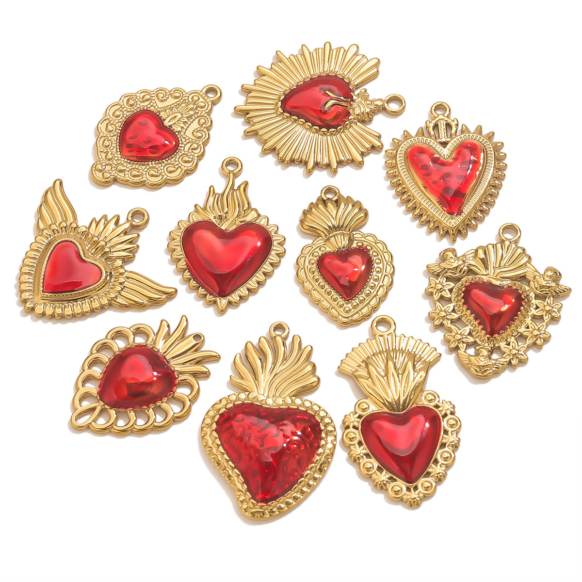 3pcs Stainless Steel Red Ename - огляд і ціна Body Jewelry Diy